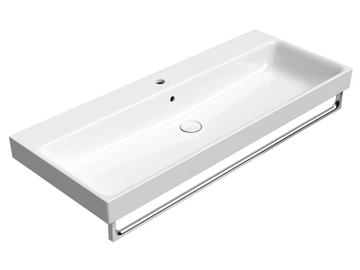 NUBES 120X50 - Rectangular ceramic washbasin with towel rail by GSI ceramica - view 2